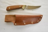 Schrade Knife & Leather Sheath. Stag Handle