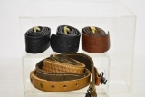 3 Leather Belts & 3 Leather Slings.