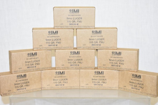 Ammo. IMI 9mm Luger. 115 Gr. Ex-Star. 500 Rds