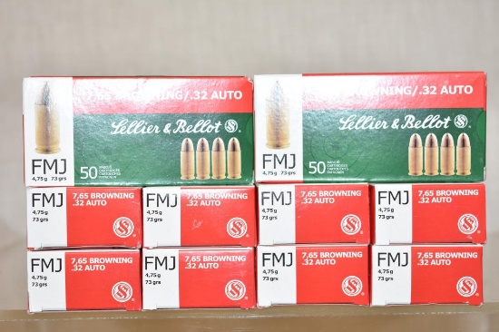 Ammo.Lellier & Bellot 7.65Browning/32 Auto 500 Rds