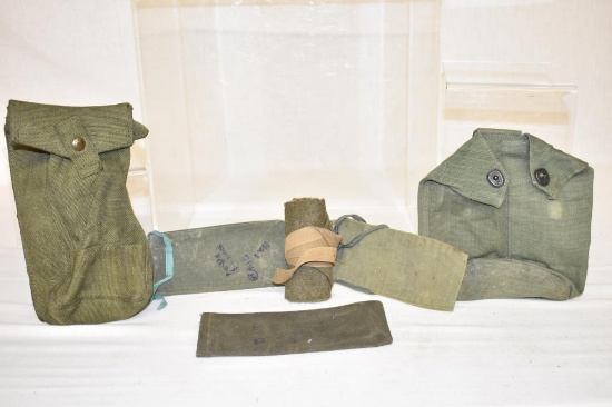 WWll British Military Canteen, Ammo Pouches & More
