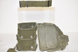 WWll US 3 Cell Grenade Pouch, Gask Mask & More