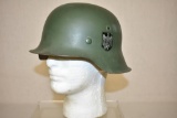 WWll German Military Helmet W/ Wehrmact Insignia.