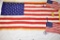 US Flag. 50 Stars, Fringed, w/ 2 Small Flags