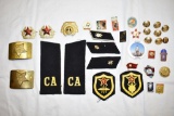 Assorted Russin Military Pins, Buckles, Patches