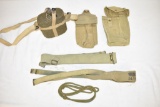 WWll British Canteen, Belt, Ammo Pouch & More