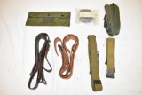 US Military Rifle Slings, 2 Leather & M16A1 Pouch