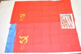 2 Russian Flags and Book