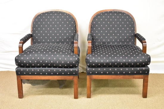 Two Upholstered Overstuffed Seat Chairs