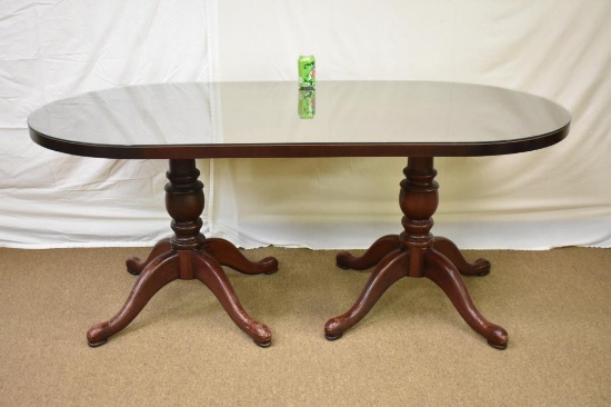 Hardwood Oblong Double Pedestal Table