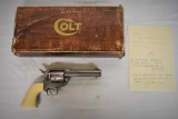 Gun. Colt Engraved SAA 3rd Gen 45 lc cal Revolver