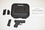 Gun. Glock Model 43 9mm cal. Pistol