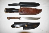 4 Knives with 3 Sheaths