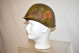 WWII Bulgarian Combat Helmet with Camo Paint