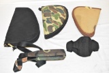 Three Soft Handgun Cases & Holster