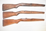 Three Unmarked Japanese Rifle Stocks.