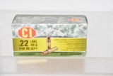 Ammo. CI 22 lr, High Velocity. 1 Brick 500 Rds.