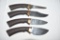 Four Boker Knives. Series 501-504