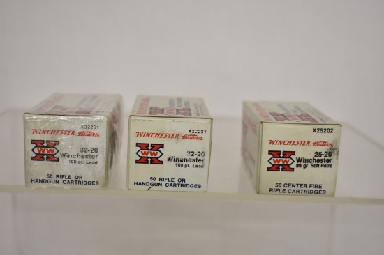Ammo. Winchester 32-20 100 Rds & 25-20 50 Rds