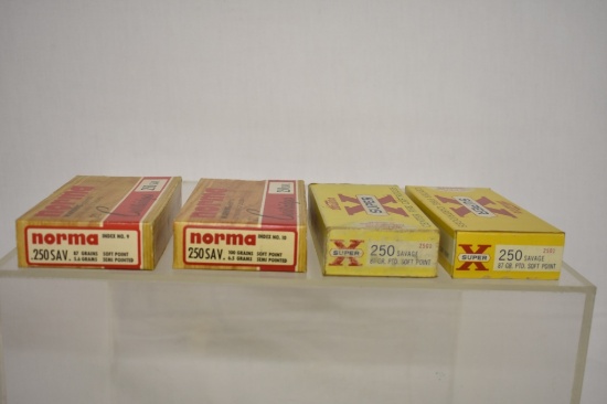 Ammo. Western & Norma 250 Savage, 79 Rds.