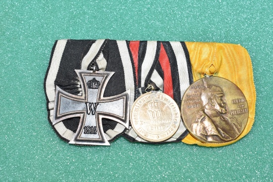 German Parade Mount 3 Military Medals