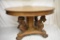 Heavily Carved Round Oak Dinining Table