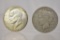 Coins. 1922 Peace Dollar. 1971 S Eisenhower Dollar