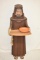 St. Francis Hand Made Signed Bird Feeder Statue