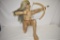 Wood Sculpture of Native American with Bow & Arrow