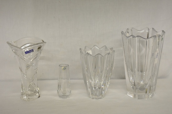 Four Crystal Vases
