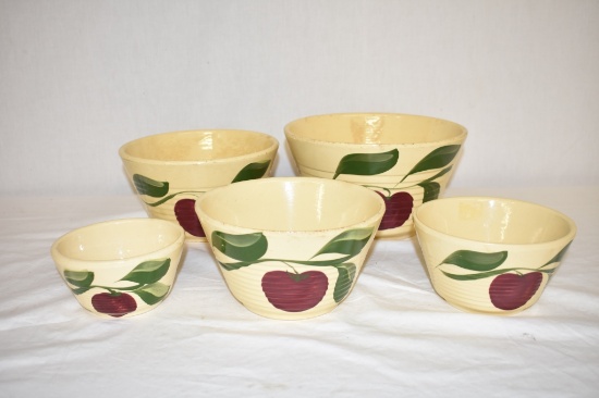 Set of Five Watt Apple Bowls