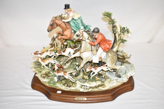 Monumental Principe Porcellana Fox Hunt Porcelain