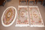 Three Wool Floral Rugs