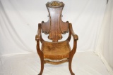 Round Bottom Carved Oak Chair