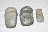 Three Native American Ax Heads