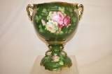 Large Porcelain Bolted Footed Urn