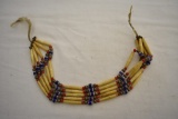 Native American Beaded Buffalo Bone Necklace