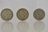 Coins. 1868 Shield, 1912 & 1902 V Nickels