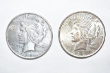 Coins. 1923 & 1922 Peace Silver Dollars