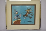 1980 Roadrunner Wilie Coyote Signed Animation Cel