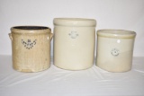 Three Stoneware Crocks