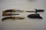 4 Knives (2 fixed blade, 2 folding)