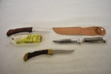 3 Knives (1 fixed blade, 2 folding)