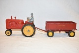 Two Massey Harris Toys Tractor & Wagon