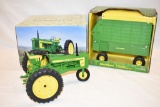Two ERTL Toys John Deere Tractor & Forage Wagon