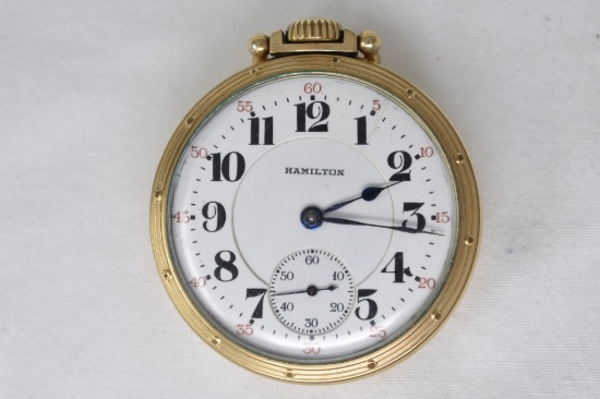 Hamilton Pocket Watch. 21 Jewels, Size 18.