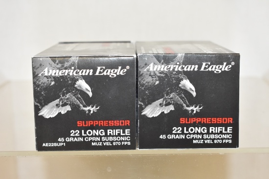 Ammo. American Eagle 22 LR Suppressor, 1000 Rds.