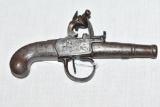 Gun. English Flintlock Derringer 36 cal Pistol