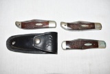 Three Case Folding Knives