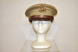 WWII US Officer's Khaki Visor Hat